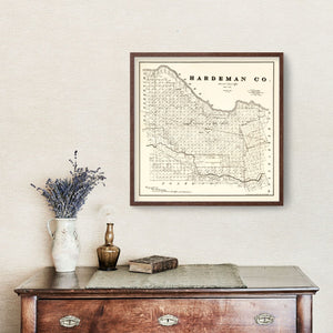 Vintage Map of Hardeman County, Texas 1891