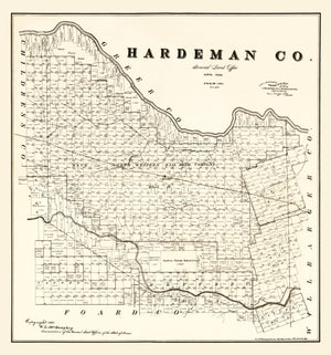 Vintage Map of Hardeman County, Texas 1891