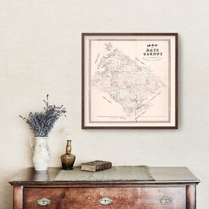 Vintage Map of Hays County, Texas 1880