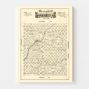 Vintage Map of Hemphill County, Texas 1888