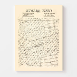 Vintage Map of Howard County, Texas 1890