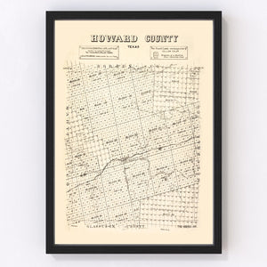 Vintage Map of Howard County, Texas 1890