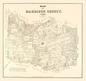 Vintage Map of Harrison County, Texas 1879