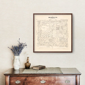 Vintage Map of Haskell County, Texas 1879
