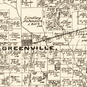 Vintage Map of Hunt County, Texas 1879
