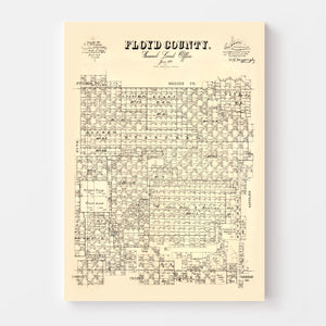 Vintage Map of Floyd County, Texas 1892