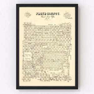 Vintage Map of Floyd County, Texas 1892