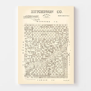 Vintage Map of Hutchinson County, Texas 1891