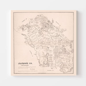 Vintage Map of Jackson County, Texas 1880