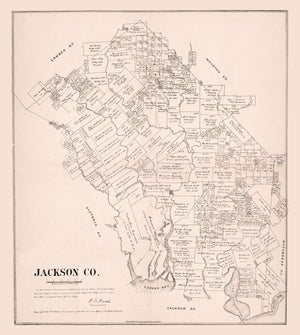 Vintage Map of Jackson County, Texas 1880