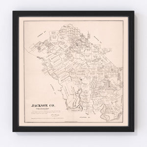 Vintage Map of Jackson County, Texas 1880