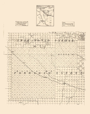 Vintage Map of Jeff Davis County, Texas 1894