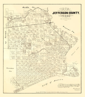 Vintage Map of Jefferson County, Texas 1879