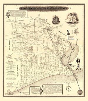 Vintage Map of Jefferson County, Texas 1898