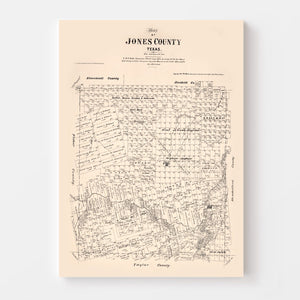 Vintage Map of Jones County, Texas 1879