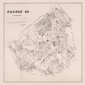 Vintage Map of Karnes County, Texas 1880