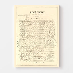 Vintage Map of Knox County, Texas 1879