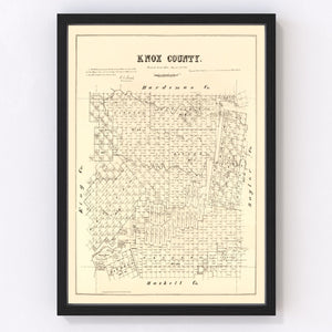 Vintage Map of Knox County, Texas 1879