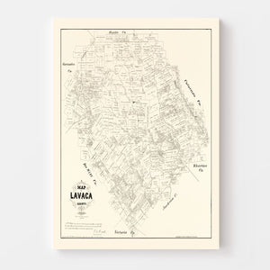 Vintage Map of Lavaca County, Texas 1879