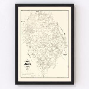 Vintage Map of Lavaca County, Texas 1879