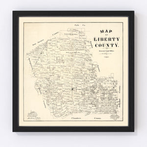 Vintage Map of Liberty County, Texas 1895