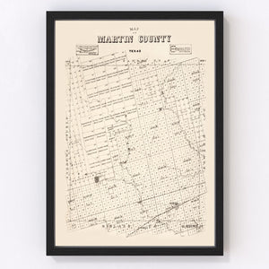 Vintage Map of Martin County, Texas 1894