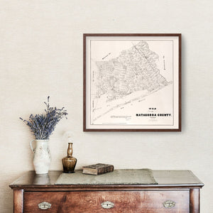 Vintage Map of Matagorda County, Texas 1879