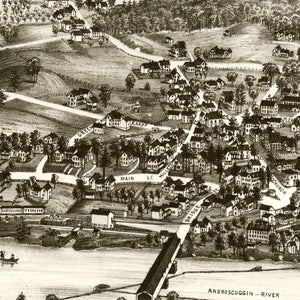 Vintage Map of Livermore Falls, Maine 1889