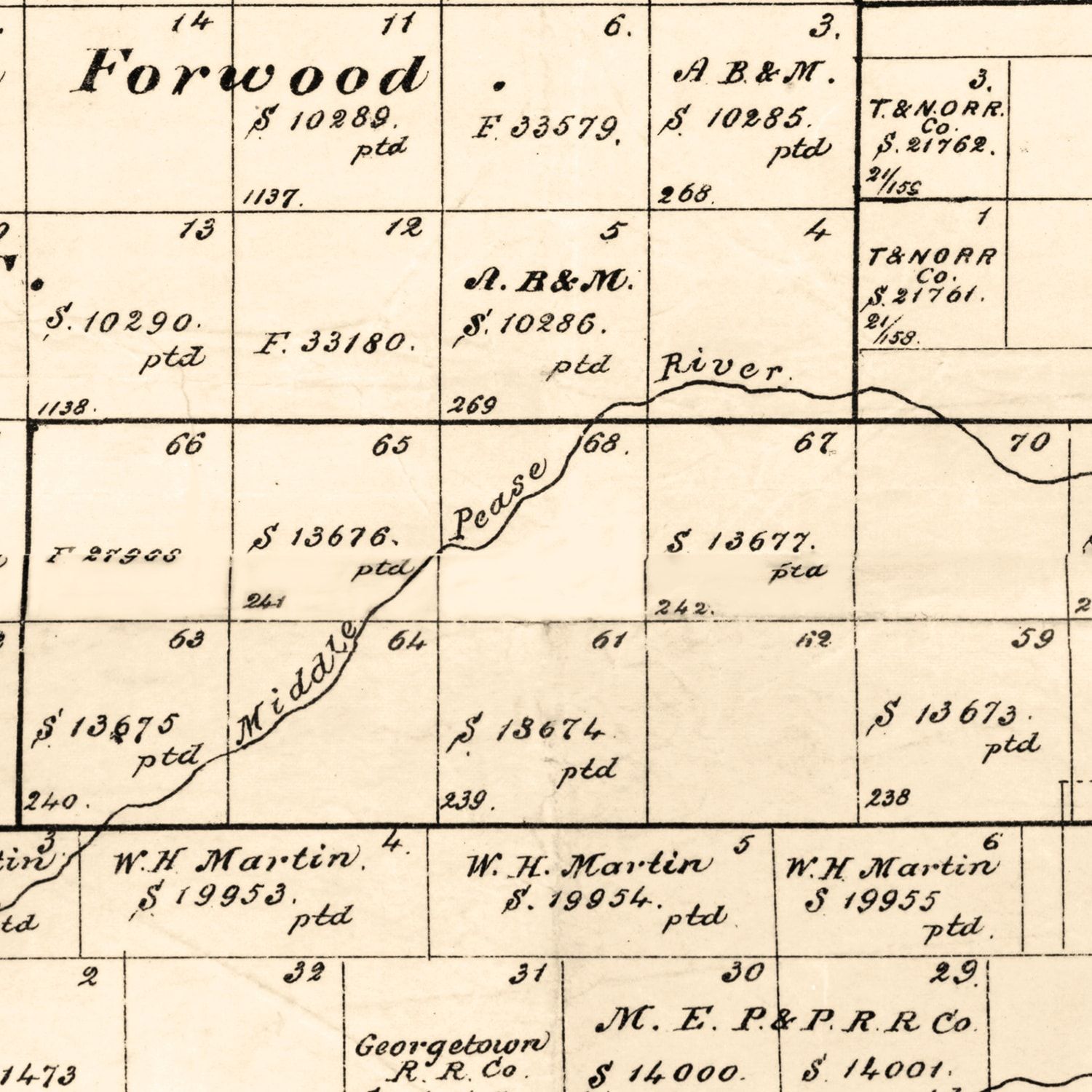 Vintage Map of Motley County, Texas 1893