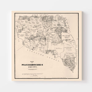 Vintage Map of Nacogdoches County, Texas 1881
