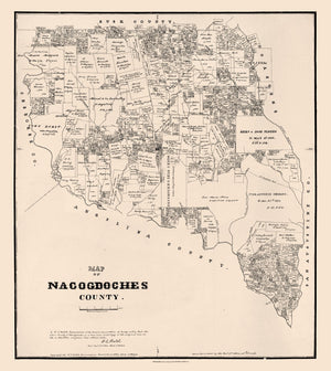 Vintage Map of Nacogdoches County, Texas 1881