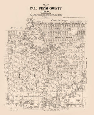 Vintage Map of Palo Pinto County, Texas 1879