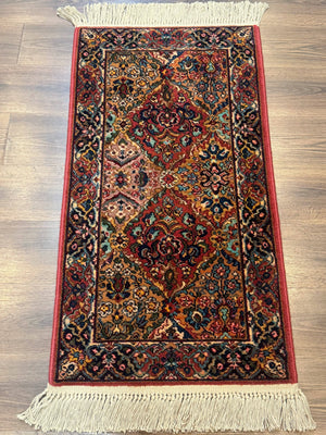 Karastan Rug 2x4 Multicolor Panel Kirman #717, Original 700 Series, Wool Pile Vintage Discontinued