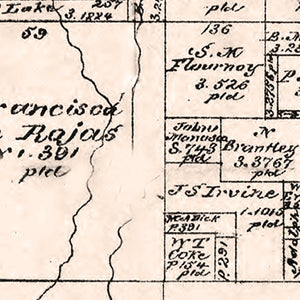 Vintage Map of Rains County, Texas 1880