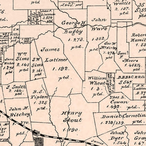 Vintage Map of Red River County, Texas 1879