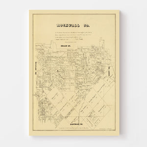 Vintage Map of Rockwall County, Texas 1880