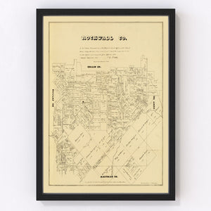 Vintage Map of Rockwall County, Texas 1880