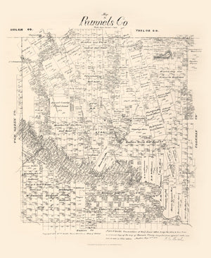 Vintage Map of Runnels County, Texas 1879