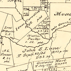 Vintage Map of Sabine County, Texas 1879