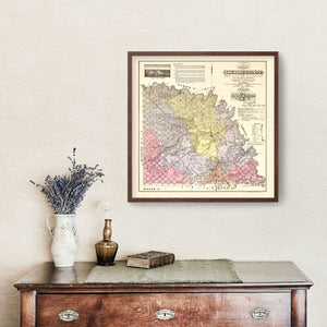 Vintage Map of San Saba County, Texas 1876