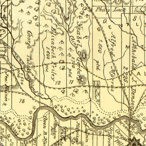 Vintage Map of San Saba County, Texas 1876