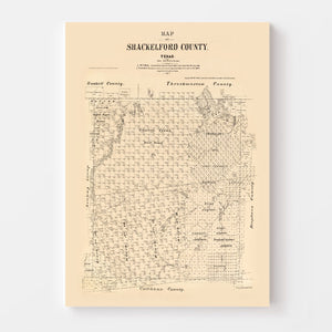 Vintage Map of Shackelford County, Texas 1879