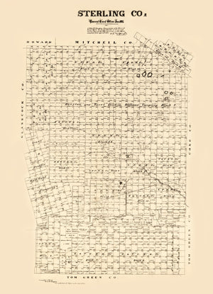 Vintage Map of Sterling County, Texas 1892