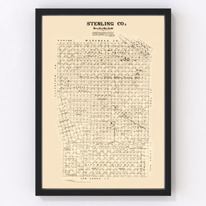 Vintage Map of Sterling County, Texas 1892