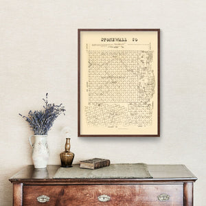Vintage Map of Stonewall County, Texas 1880