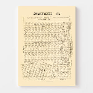 Vintage Map of Stonewall County, Texas 1880