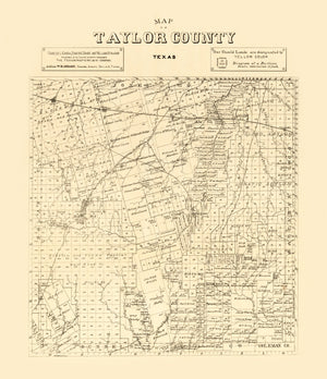 Vintage Map of Taylor County, Texas 1890