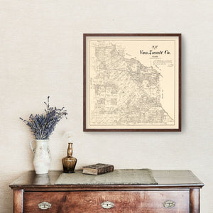 Vintage Map of Van Zandt County, Texas 1884