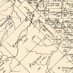 Vintage Map of Van Zandt County, Texas 1884