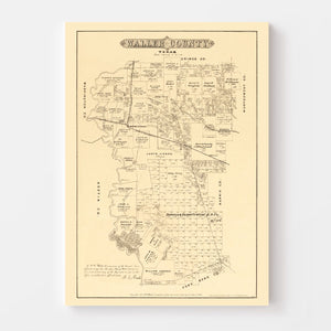 Vintage Map of Waller County, Texas 1879